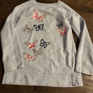 Sonoma Gray Butterfly Print Kids Sweatshirt